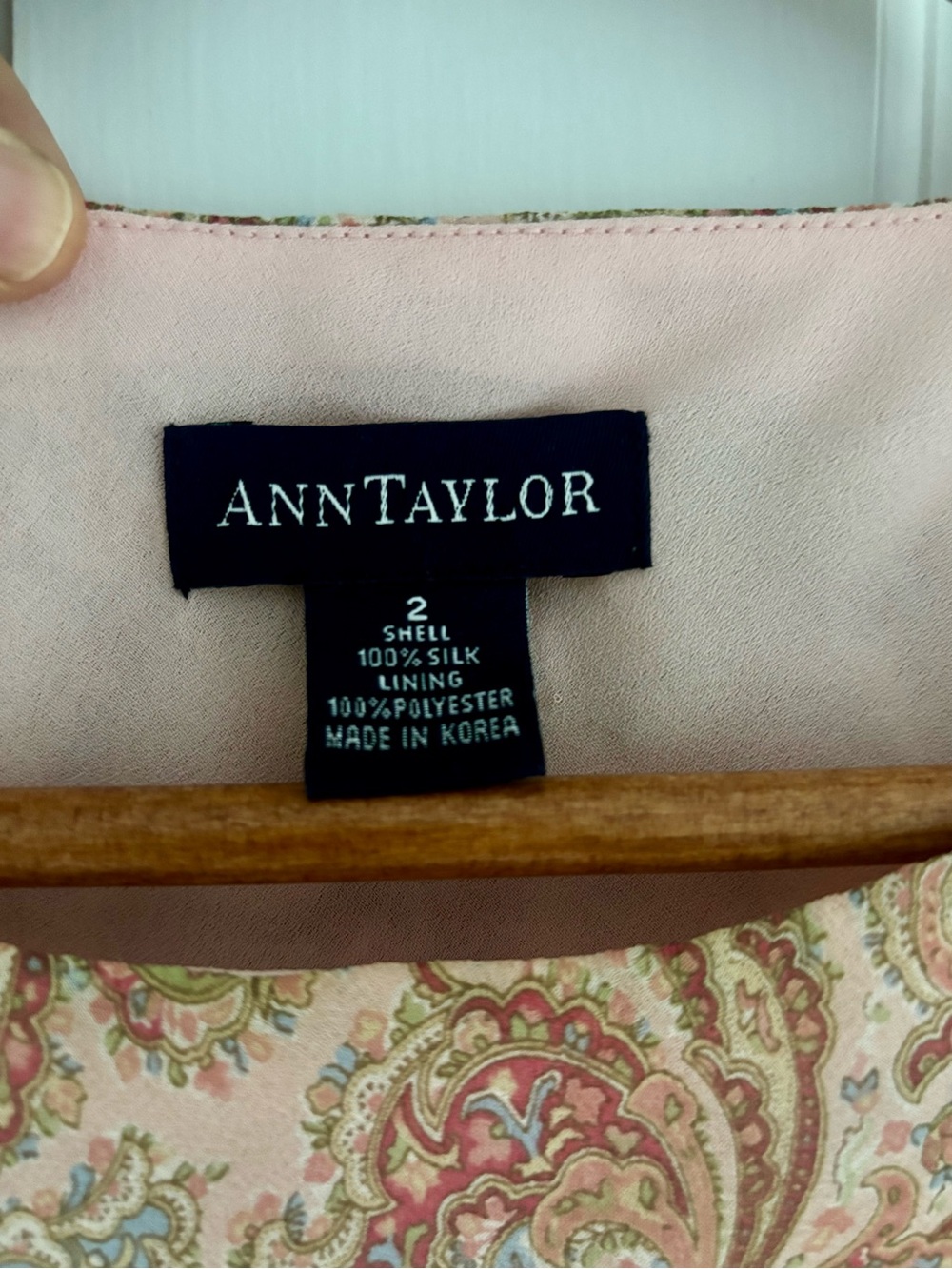 Vintage Ann Taylor Silk Pink Paisley Evening Dress Like New - Picture 4 of 5